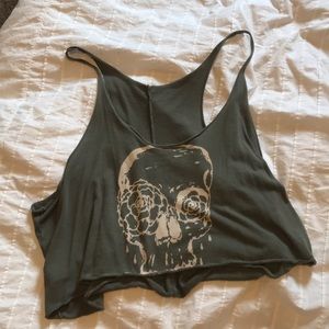 Brandy Melville skull cropped tank